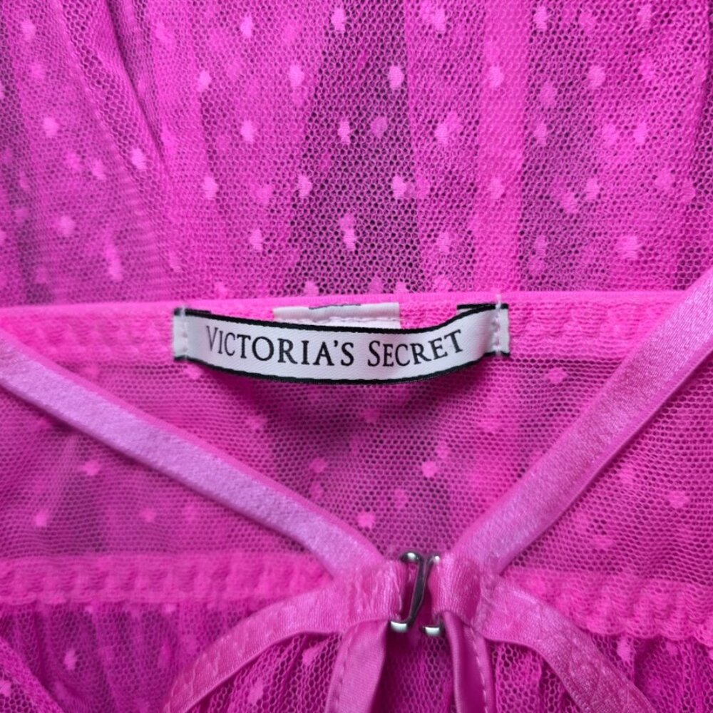 Victoria’s Secret Babydoll Chemise Sheer Neon Pink - Picture 9 of 9